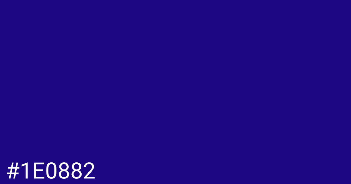 Hex color #1e0882 graphic