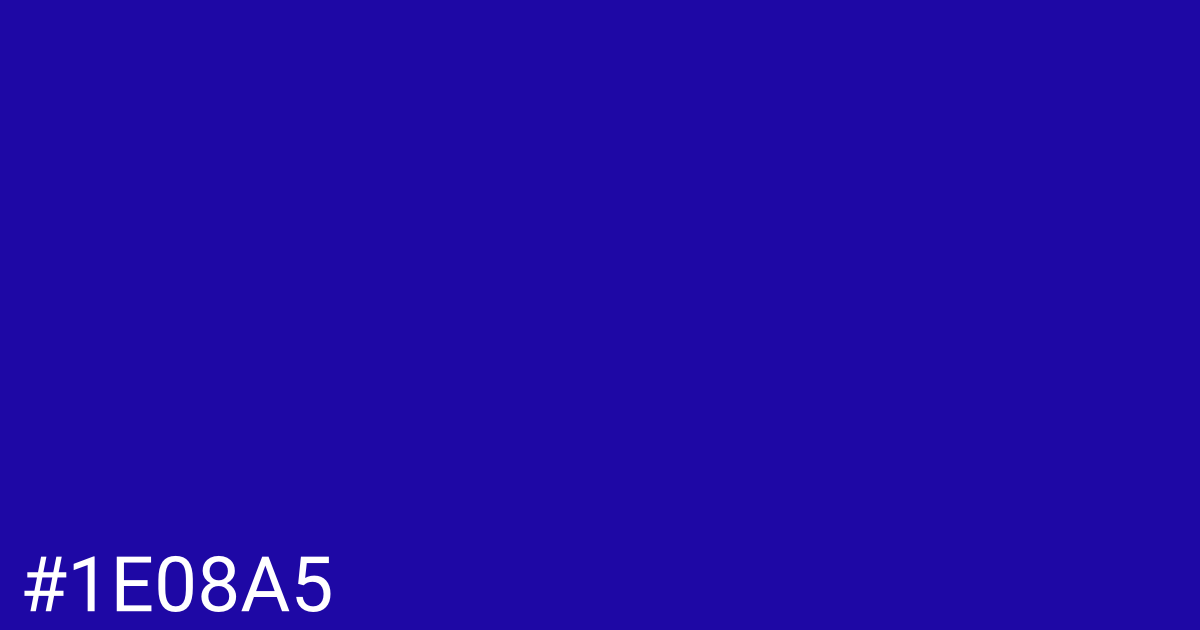 Hex color #1e08a5 graphic