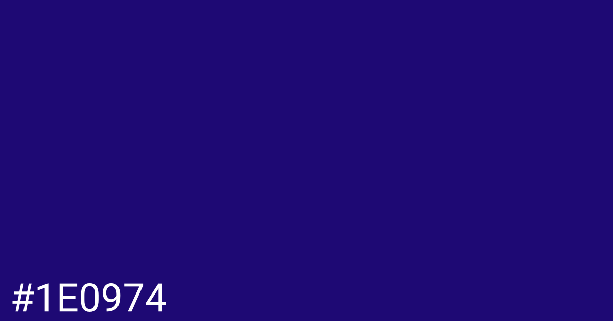 Hex color #1e0974 graphic