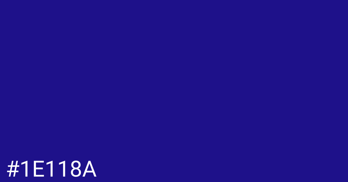 Hex color #1e118a graphic