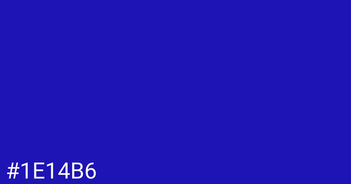 Hex color #1e14b6 graphic