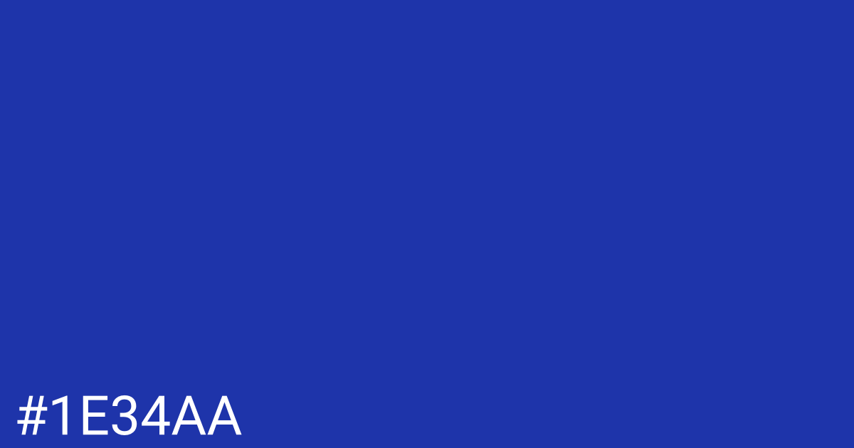 Hex color #1e34aa graphic