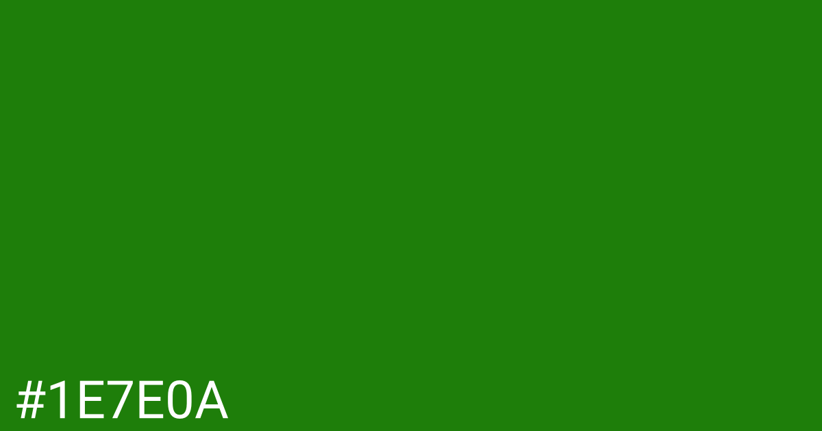 Hex color #1e7e0a graphic