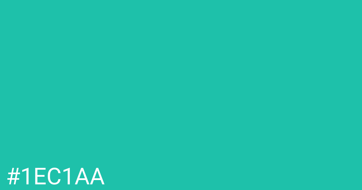 Hex color #1ec1aa graphic