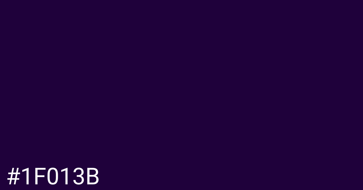 Hex color #1f013b graphic