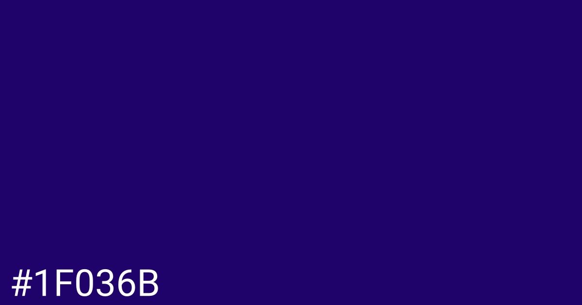 Hex color #1f036b graphic