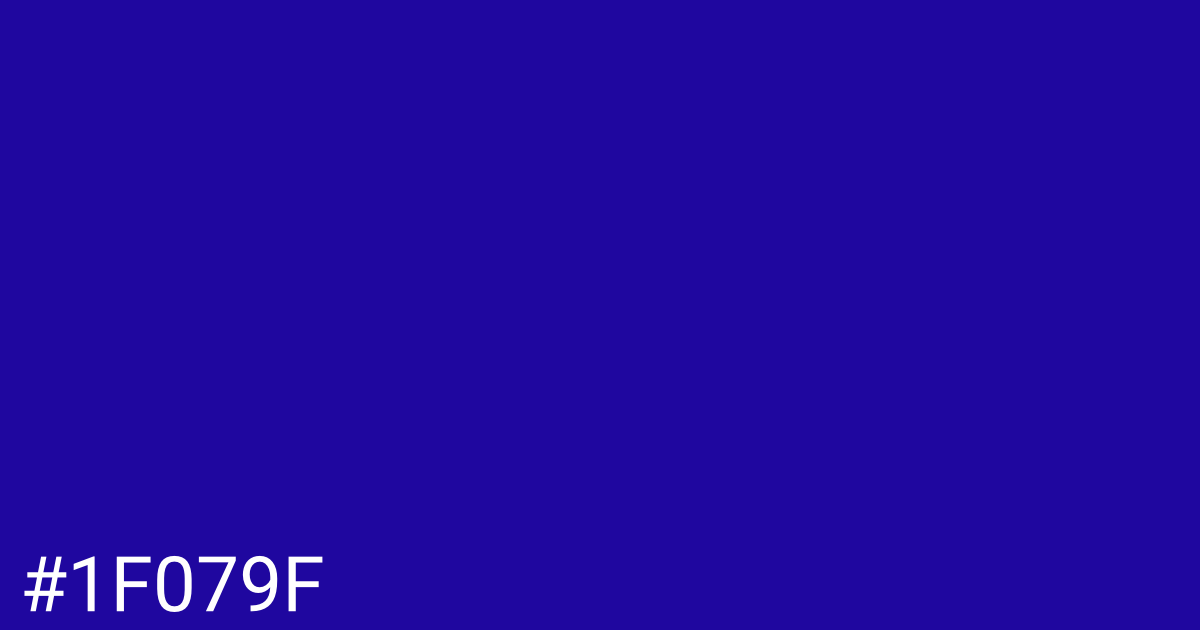 Hex color #1f079f graphic