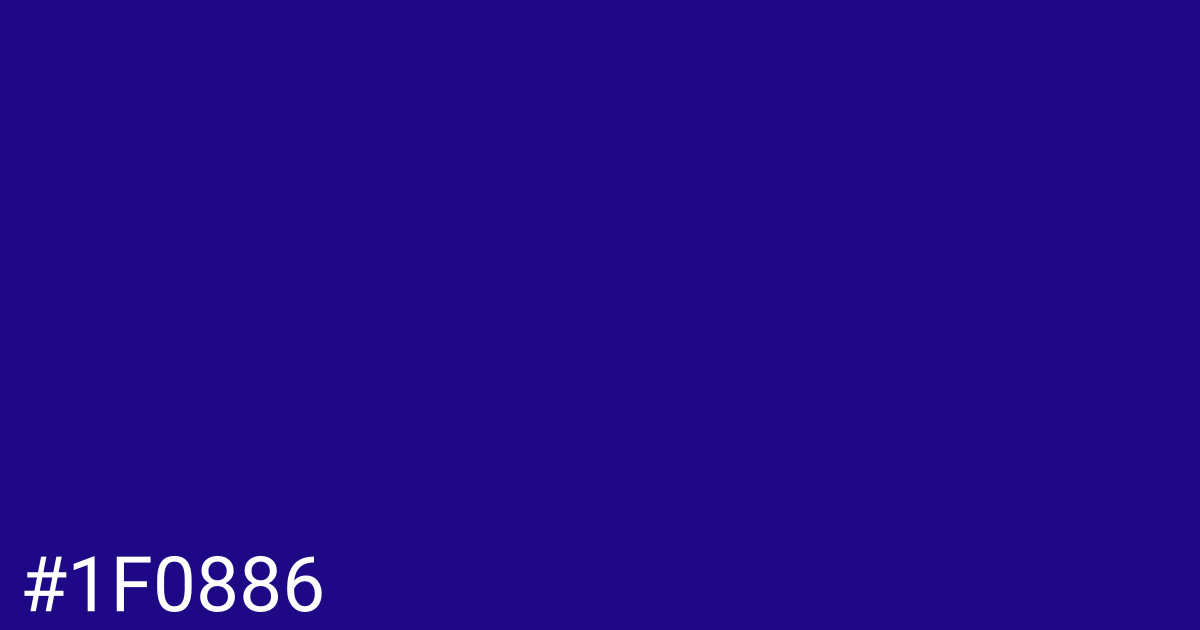 Hex color #1f0886 graphic