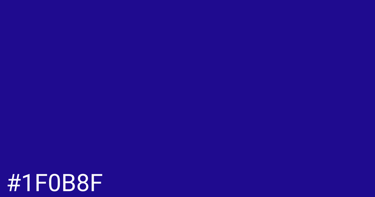 Hex color #1f0b8f graphic