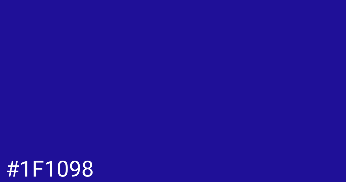Hex color #1f1098 graphic