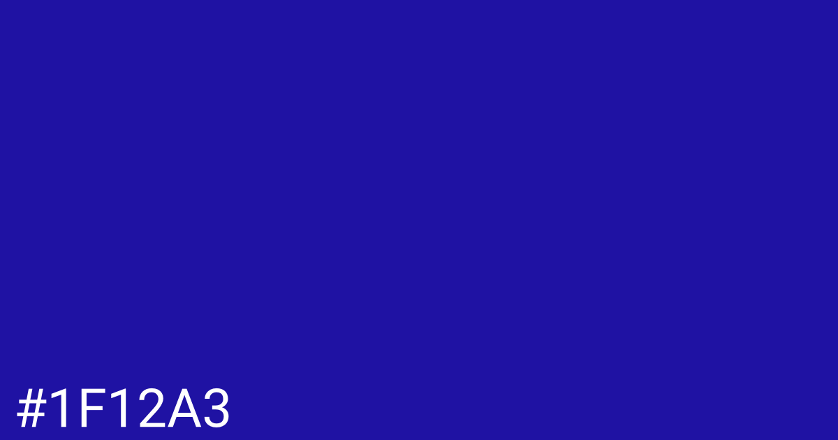 Hex color #1f12a3 graphic