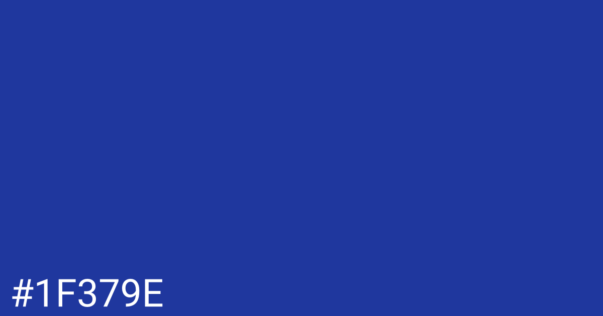 Hex color #1f379e graphic