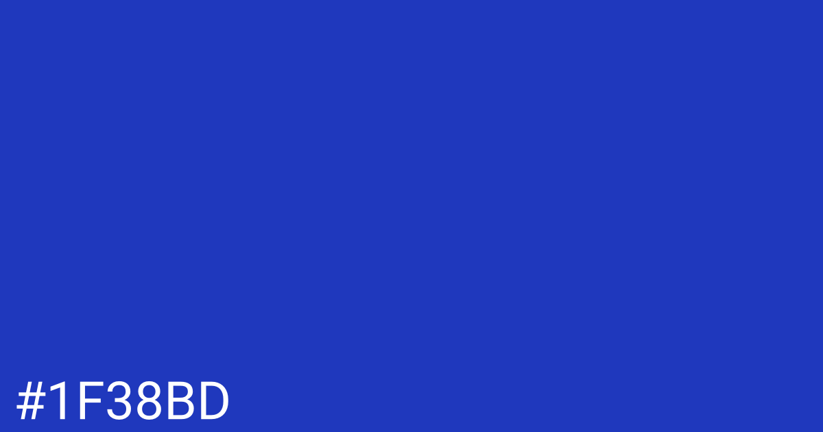 Hex color #1f38bd graphic