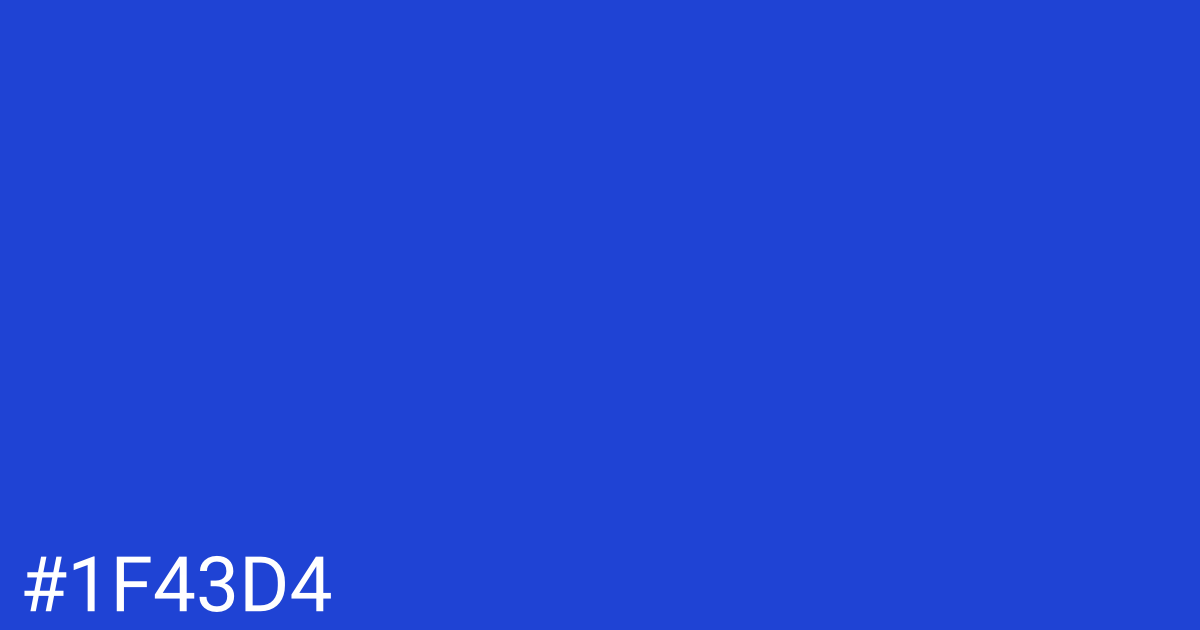 Hex color #1f43d4 graphic