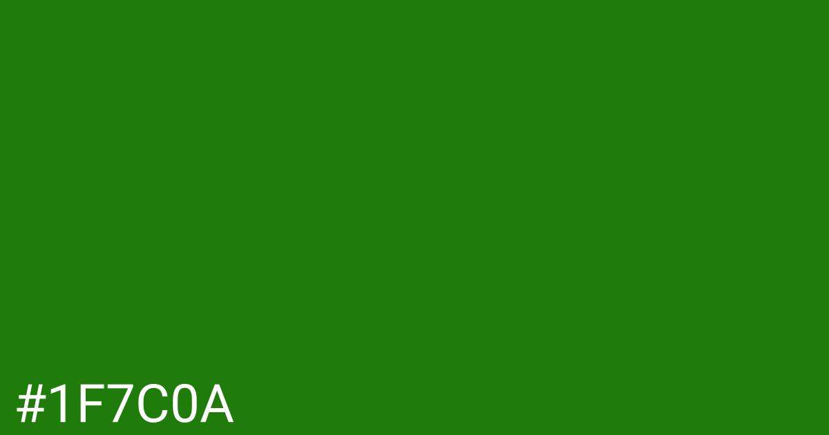 Hex color #1f7c0a graphic