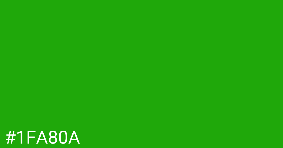 Hex color #1fa80a graphic