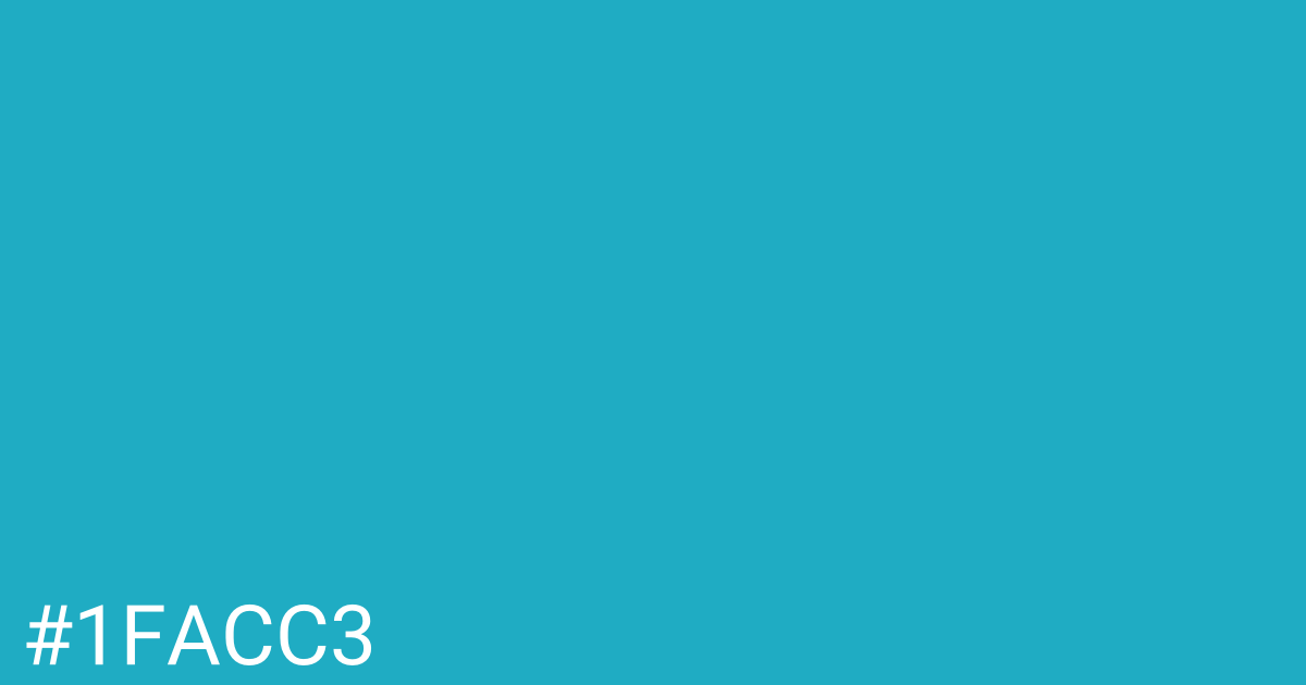Hex color #1facc3 graphic