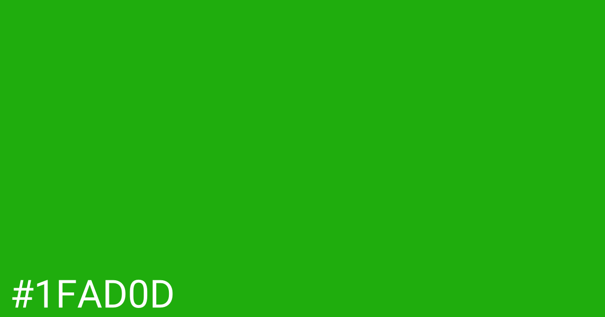 Hex color #1fad0d graphic