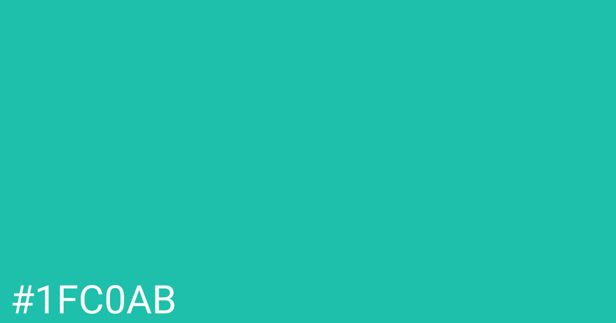 Hex color #1fc0ab graphic