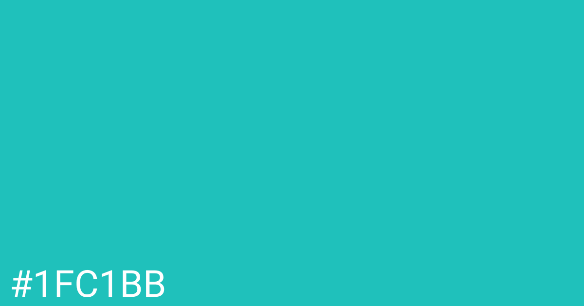 Hex color #1fc1bb graphic