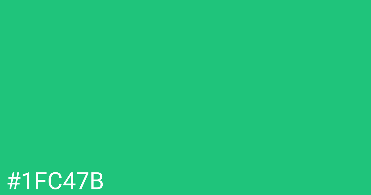 Hex color #1fc47b graphic