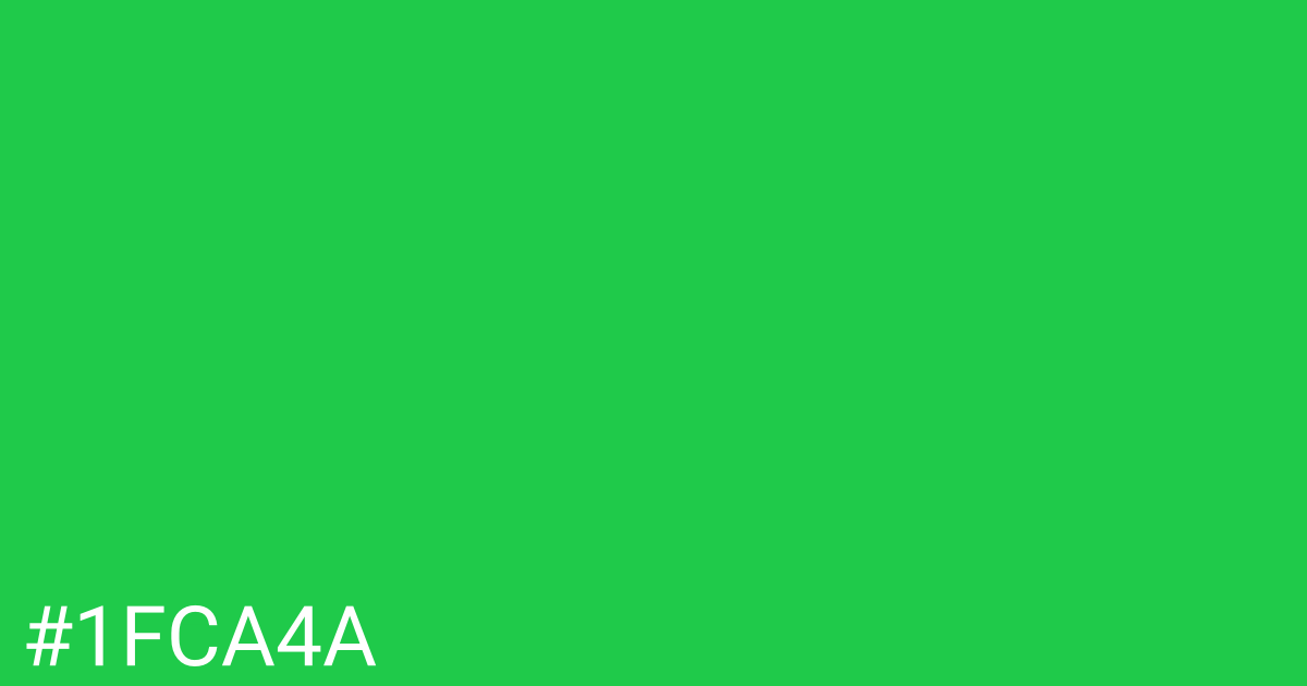 Hex color #1fca4a graphic