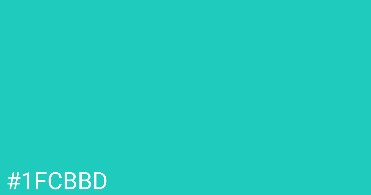 Hex color #1fcbbd graphic