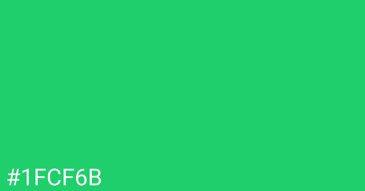 Hex color #1fcf6b graphic