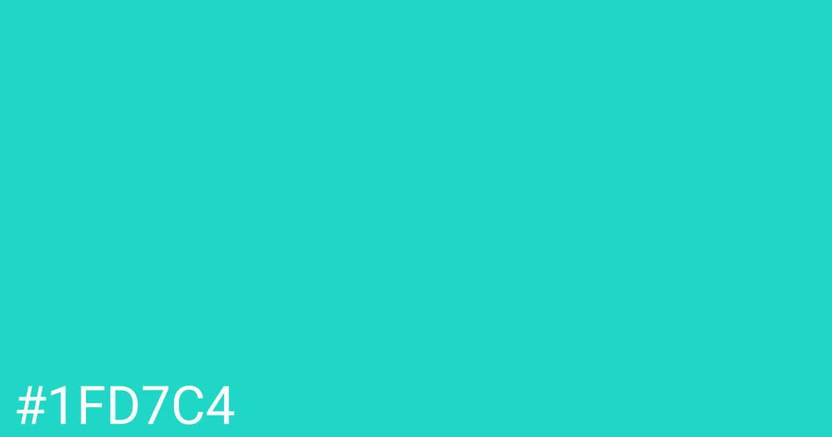 Hex color #1fd7c4 graphic