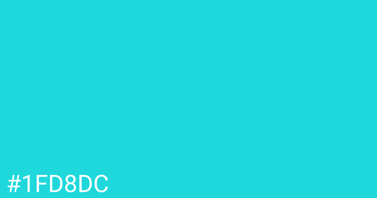 Hex color #1fd8dc graphic