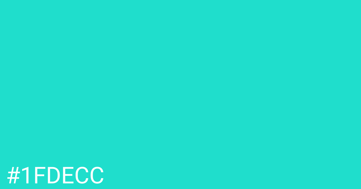 Hex color #1fdecc graphic