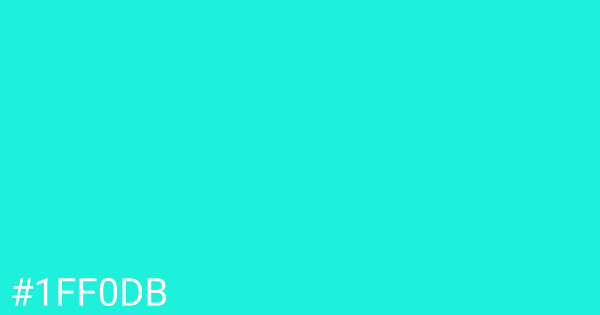 Hex color #1ff0db graphic
