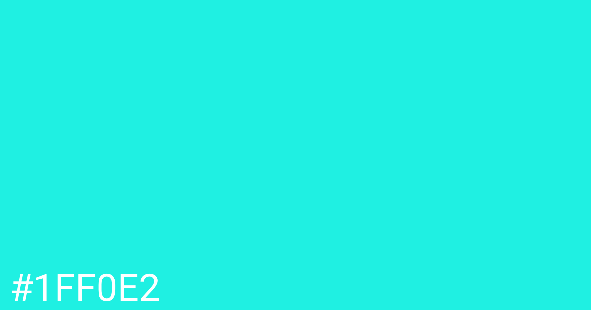 Hex color #1ff0e2 graphic
