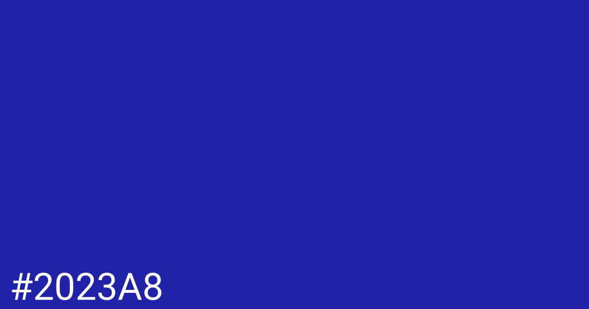 Hex color #2023a8 graphic