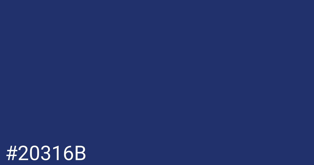 Hex color #20316b graphic