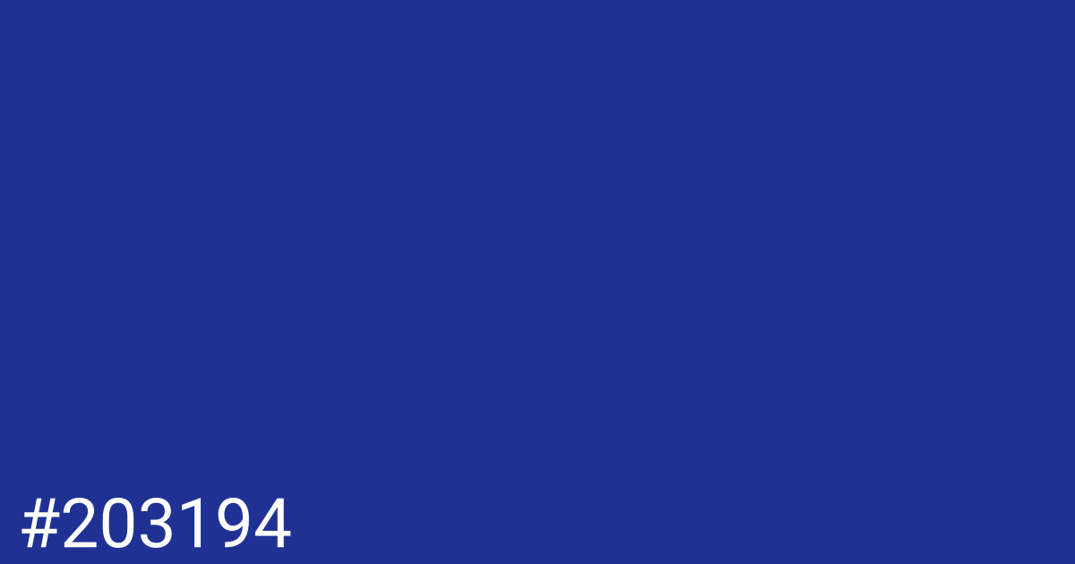 Hex color #203194 graphic