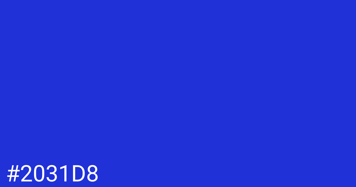 Hex color #2031d8 graphic