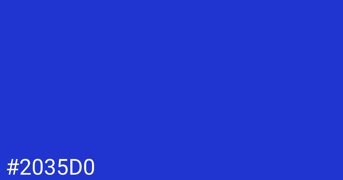 Hex color #2035d0 graphic