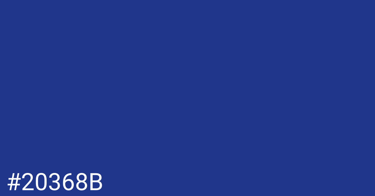 Hex color #20368b graphic