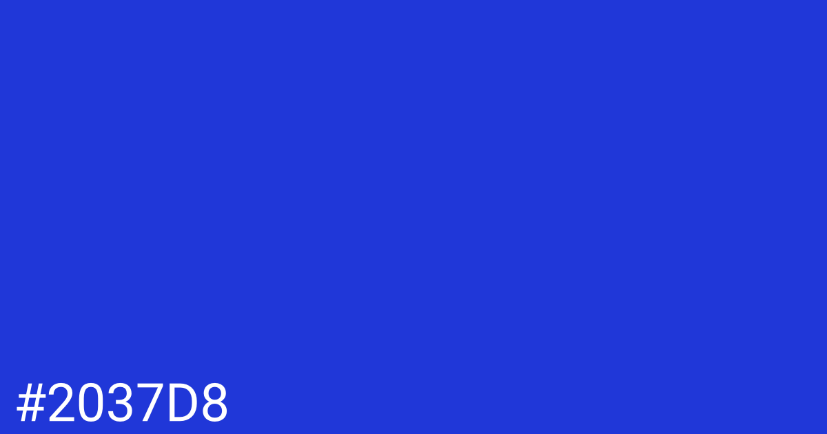 Hex color #2037d8 graphic