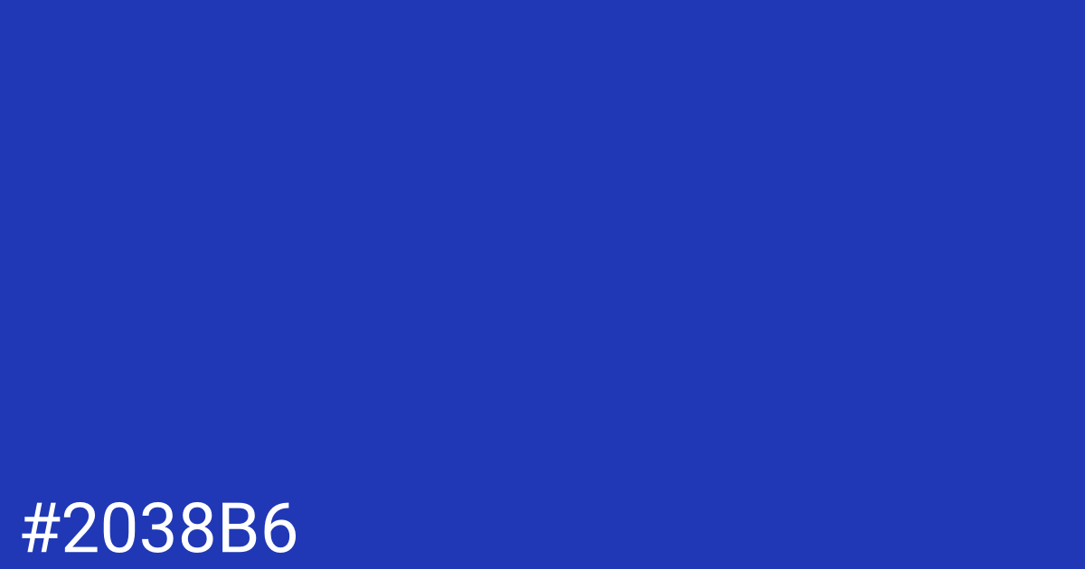 Hex color #2038b6 graphic