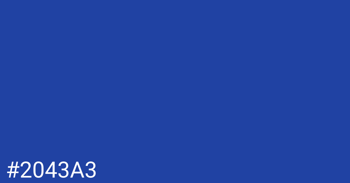 Hex color #2043a3 graphic