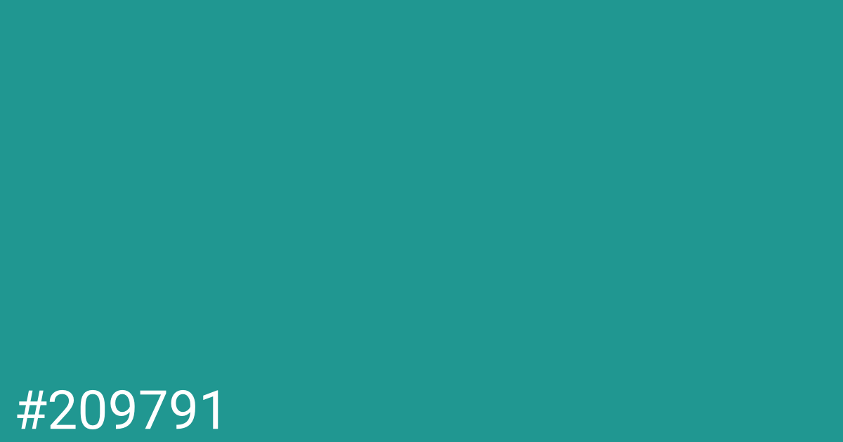 Hex color #209791 graphic