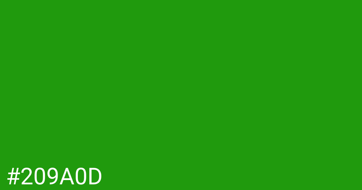 Hex color #209a0d graphic