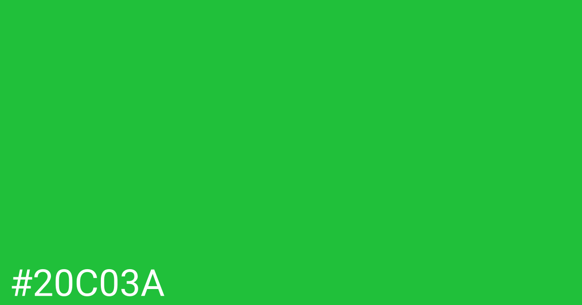 Hex color #20c03a graphic