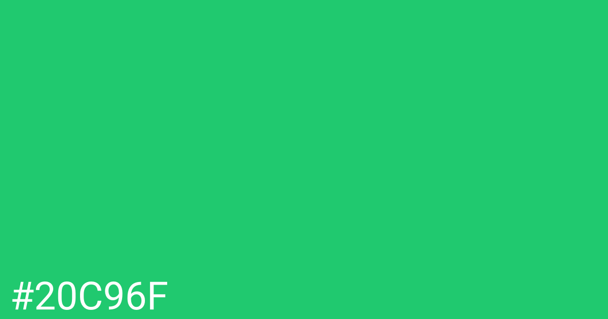 Hex color #20c96f graphic