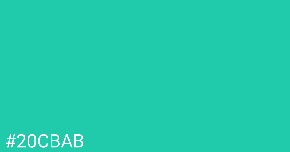 Hex color #20cbab graphic