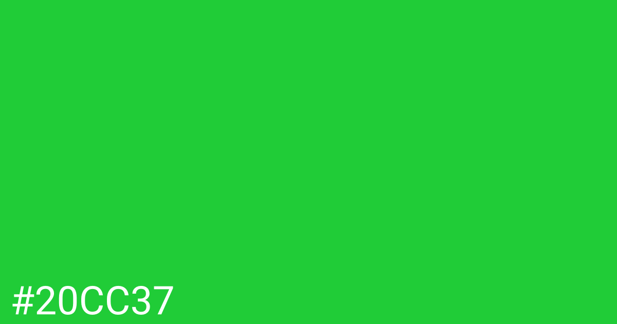 Hex color #20cc37 graphic