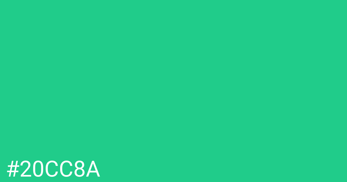 Hex color #20cc8a graphic