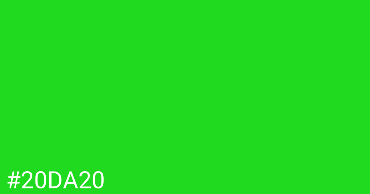 Hex color #20da20 graphic